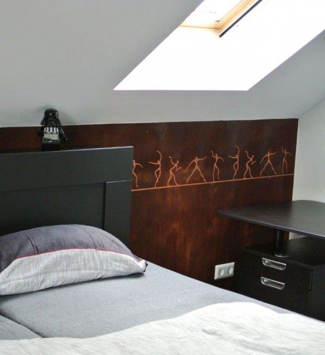 Exklusive Wandgestaltung eines Schlafzimmers in Pforzheim